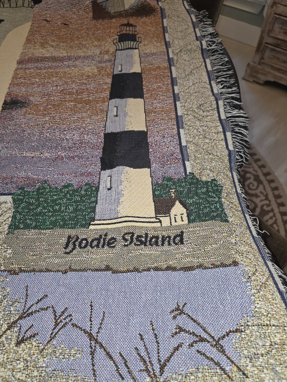 Coastal Lighthouse Throw Blanket - Multicolor - Picture 5 of 10